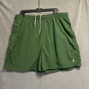 Polo Ralph Lauren Swim Trunks Mens 3XB 3X Big & Tall Dark Green Drawstring Beach